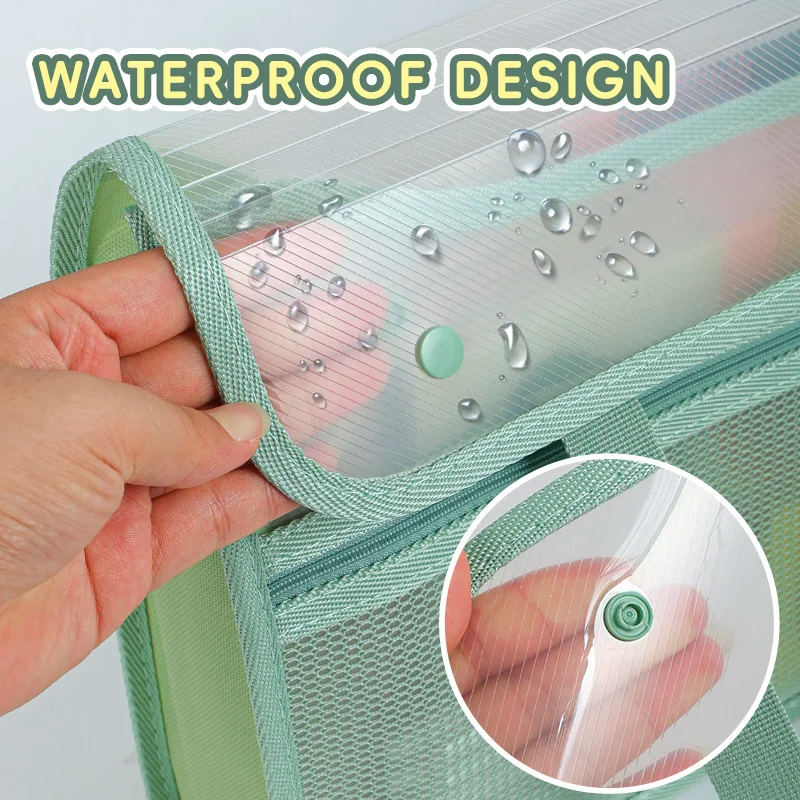 حقيبة مستندات مقاومة للماء من HUAJIE، مجلد ملفات بغلاف صلب من البولي بروبيلين بطبقة مزدوجة ذات سعة كبيرة مع جيب بسحاب للاستخدام المكتبي والمدرسة