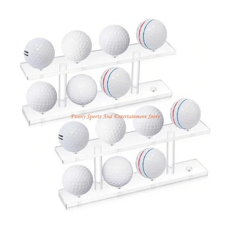 

C4DE 2Pcs 8 Ball Capacity Display Rack with Secure Grooves Golf Ball Rack