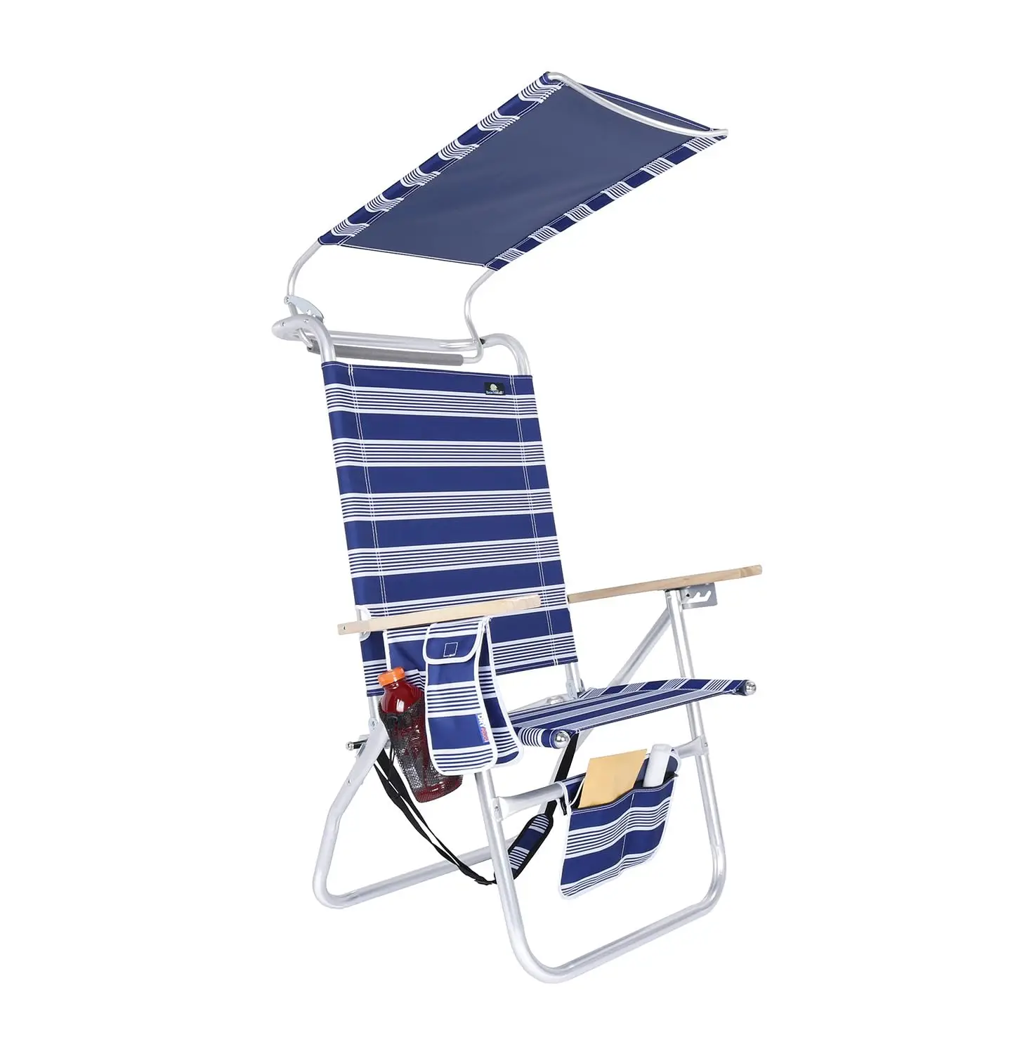 

Пляжное кресло Big Tycoon из алюминия, 17 дюймов высотой, с навесом, для взрослых, 4 положения для откидывания, с держателем для напитков, на заказ