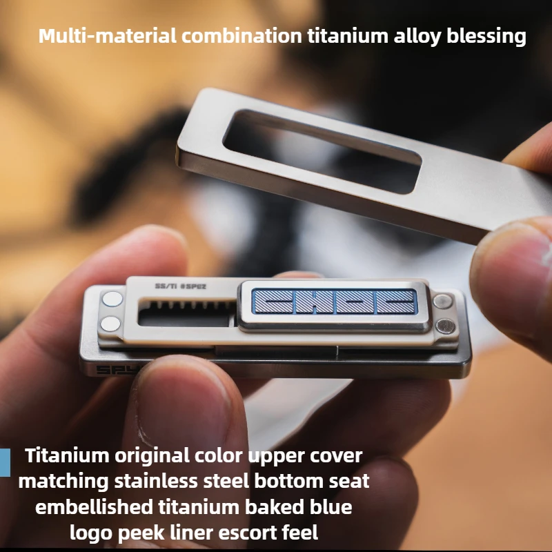 2025 New LAUTICEHOC Titanium Chocolate Mechanical Metal Direct Push Fingertip Push Card Decompression Desktop Toy
