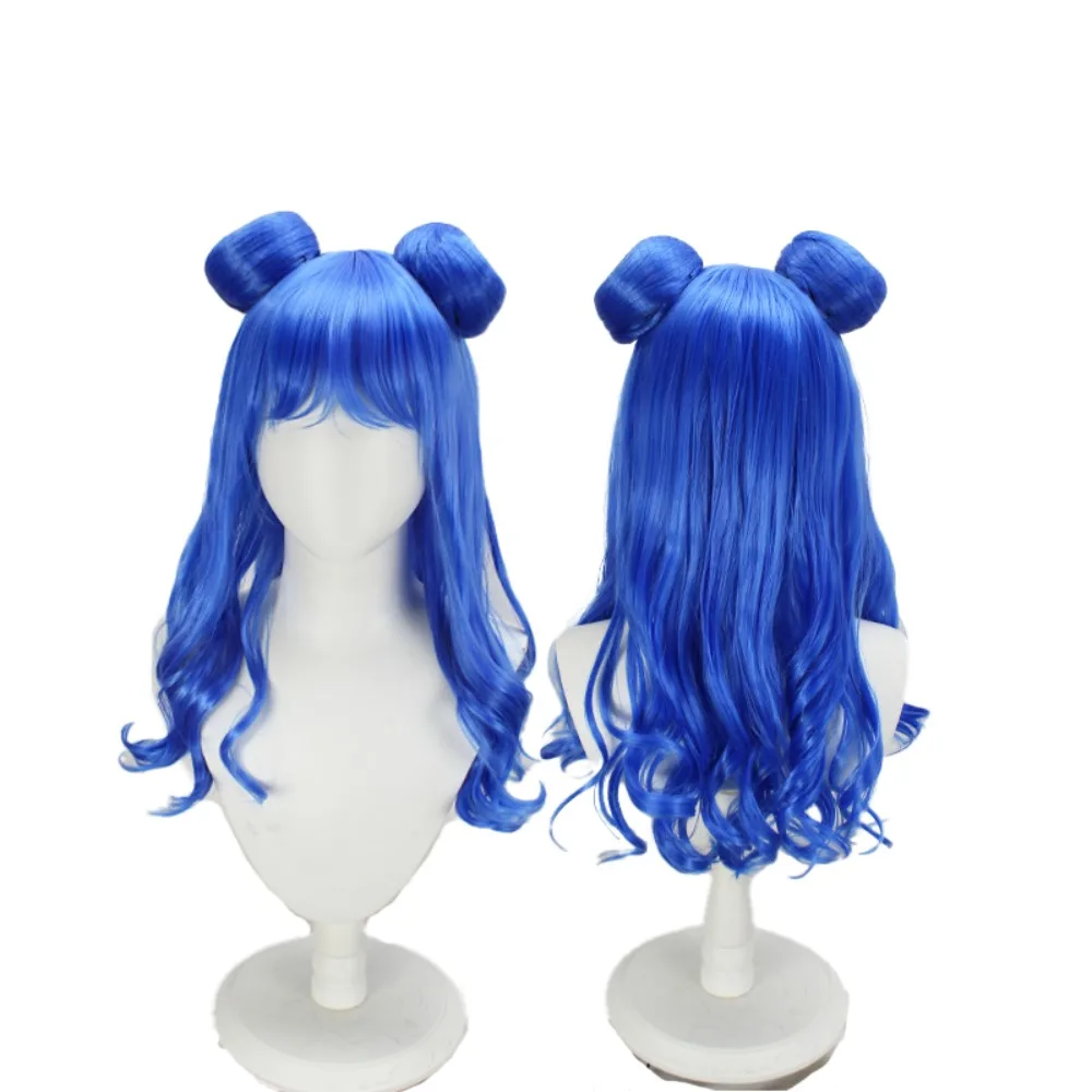 

Парик для косплея Minto Aizawa Tokyo Mew Mew, синие длинные вьющиеся волосы с двойными пучками