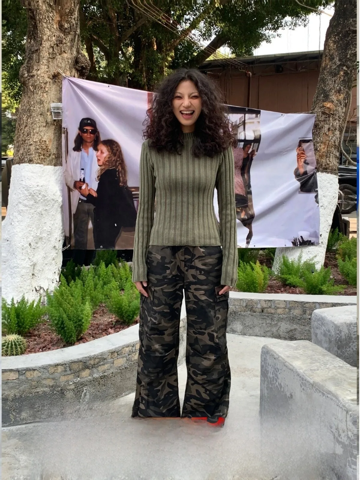 

Женские повседневные брюки с высокой талией и широкими штанинами, камуфляжные, свободные, прямые, удлиненные, весна-лето