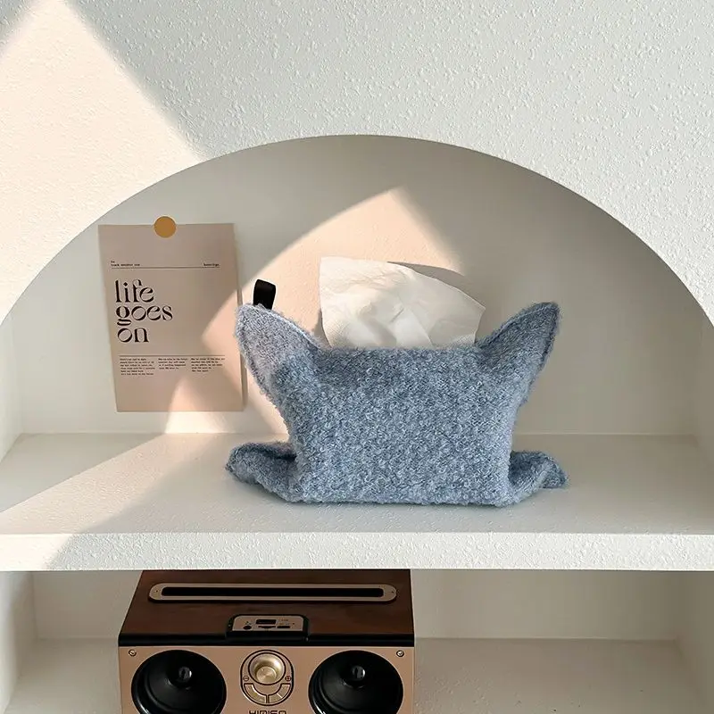 

Knitted Fabric High-grade Tissue Box Car Home Living Room Paper Storage Desktop Storage Bag Tissue Box Holder Servilletero