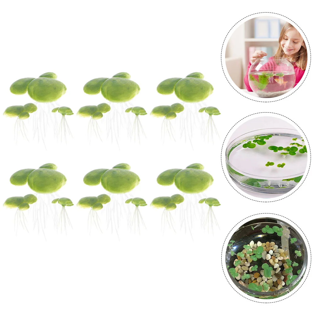 

18 Pcs Artificial Duckweed Simulation Floating Plant Pond Fish Tank Fake Mini Plants