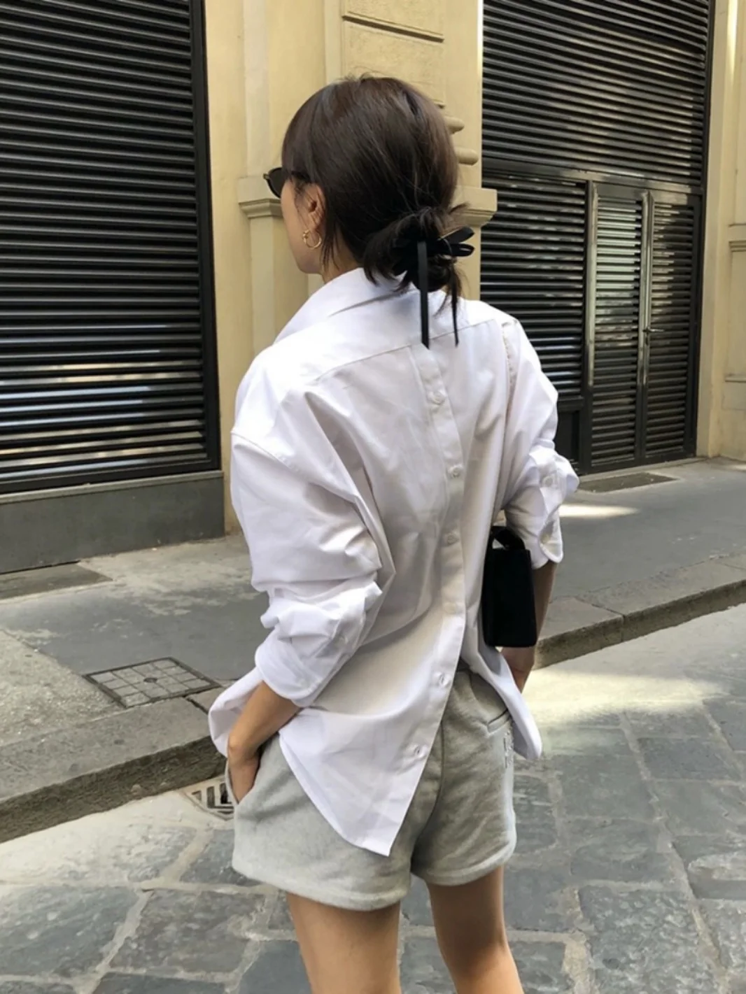 

Женская свободная рубашка Smoid с длинным рукавом в полоску, с двусторонними пуговицами, уникальный дизайн, корейская версия, хлопок, для повседневной носки