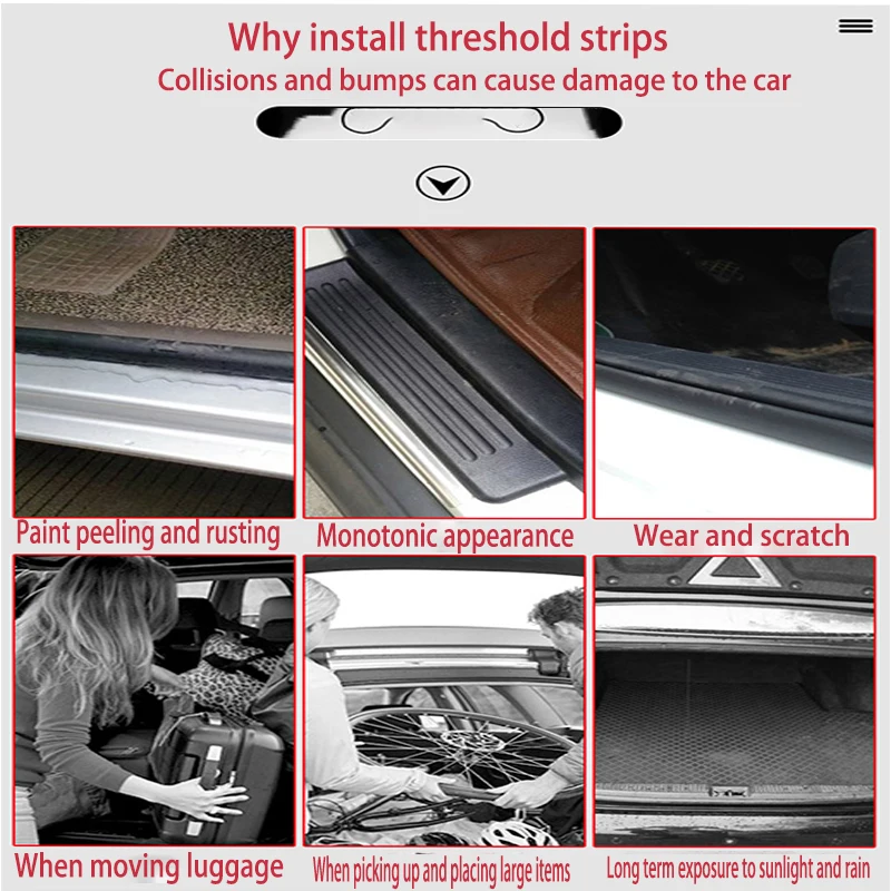 Car Pedal Luggage Compartment Bumper Threshold Protection Sticker Carbon Fiber Door Edge Foot Pedal Sticker Anti-collision Strip