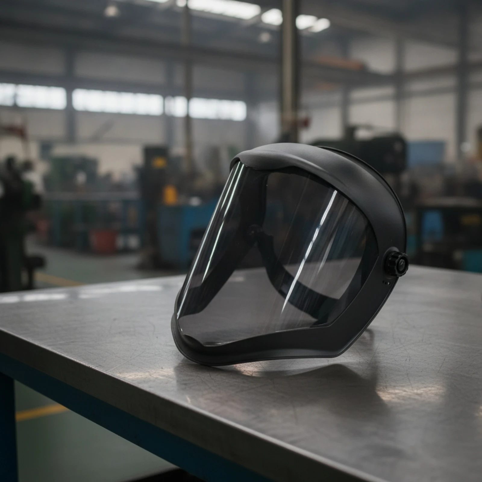 Full Face Visor Curved Face Visor with Adjustable Headband Safeguarding Hood Clear Anti-Fog for Grinders, Grinding