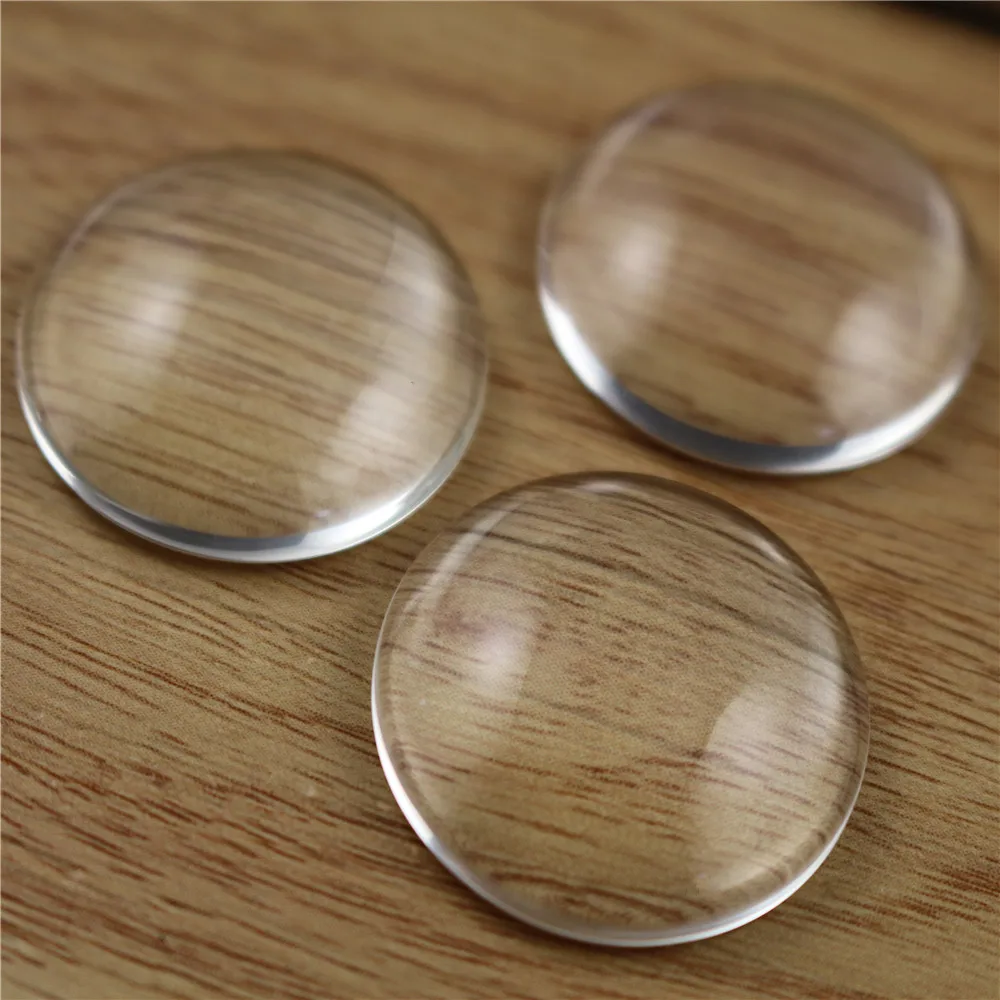 5pcs/lot 25MM Round Flat Back Clear Glass Cabochon, High Quality, Lose Money Promotion!!!(Z2-09)