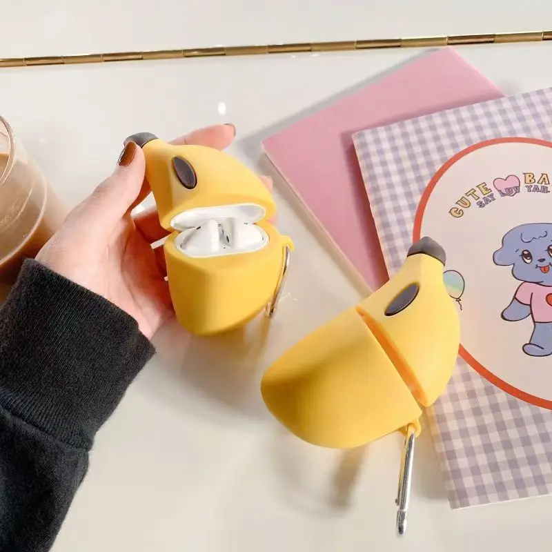 الموز الاستريو الإبداعي مناسب لجهاز Apple airpods2/3/4 حافظة واقية وحافظة سماعة رأس بلوتوث لاسلكية Pro4 ge