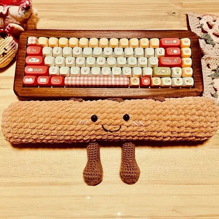 Handgemachte DIY Tastatur Zauberstab Multifunktionale Ständer Handgelenkstütze Gewebtes Material Tasche Strickgarn Häkelnadel Niedliche Puppe Geschenk