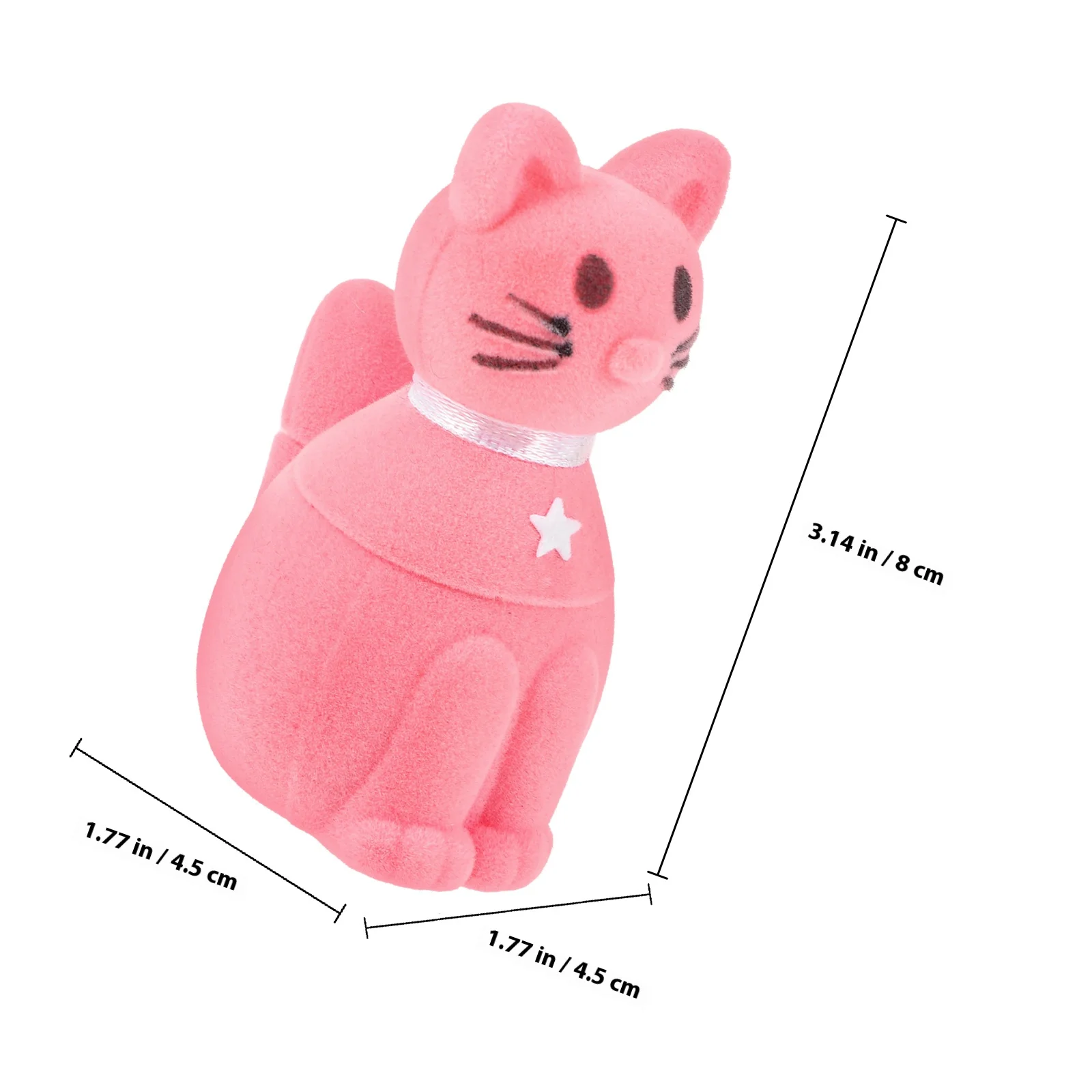 صندوق هدايا على شكل خاتم على شكل قطة لاقتراح حفل زفاف وحقيبة تخزين مجوهرات الخطوبة مع تصميم داخلي آمن للإغلاق الناعم #4