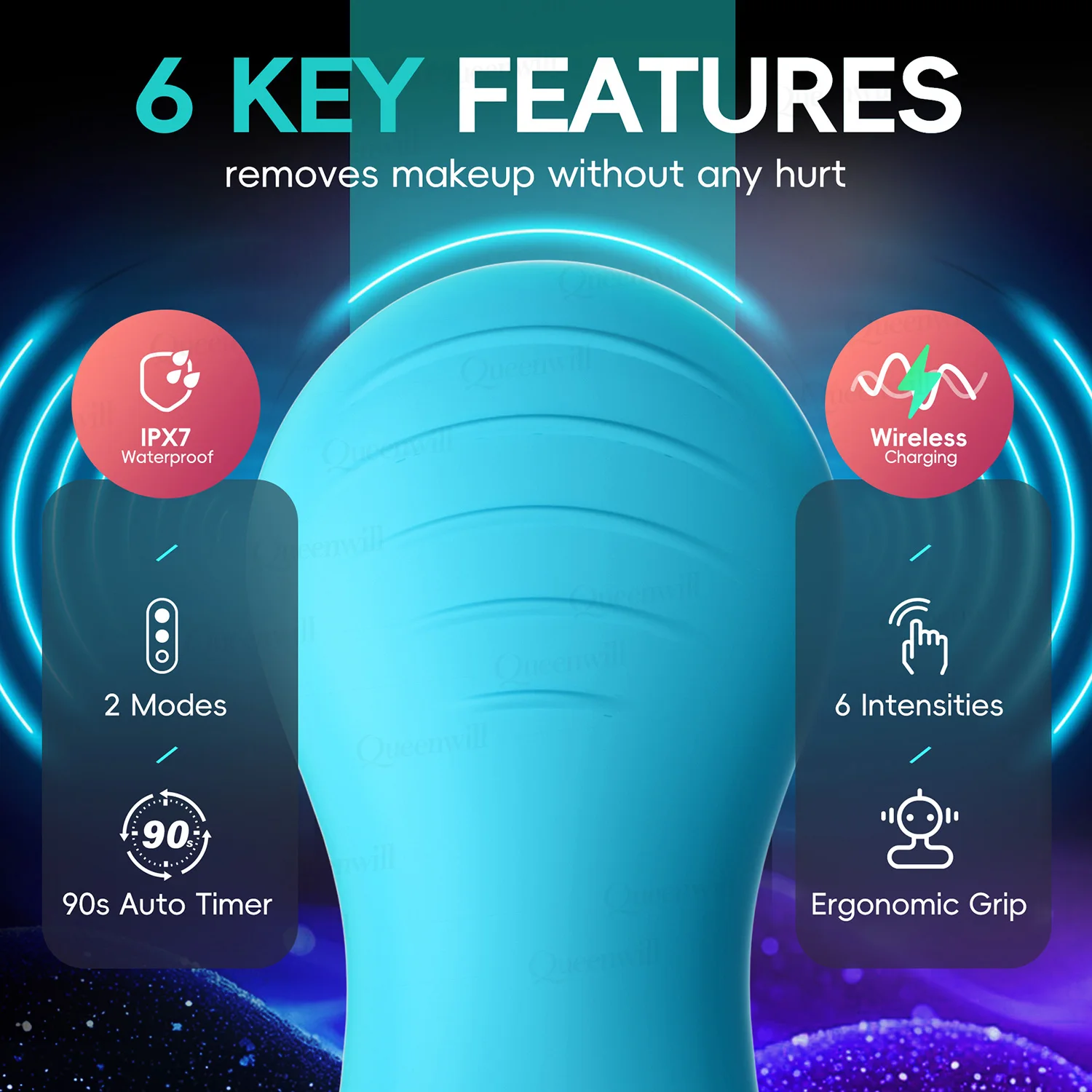 Spazzola elettrica per la pulizia del viso sonica con spazzola per la pulizia del viso riscaldante per la pulizia profonda Scrubber in silicone ultra igienico unisex