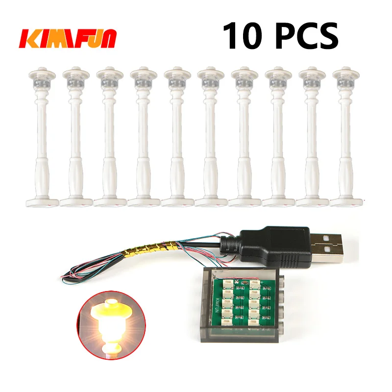 10 Stück 0,8mm Pin RGB LED für LEGO Bausteine USB-Lampe DIY Straßenbeleuchtung Stadt Elektrische Dekoration 1X1 Stein Kompatibel mit Allen Marken