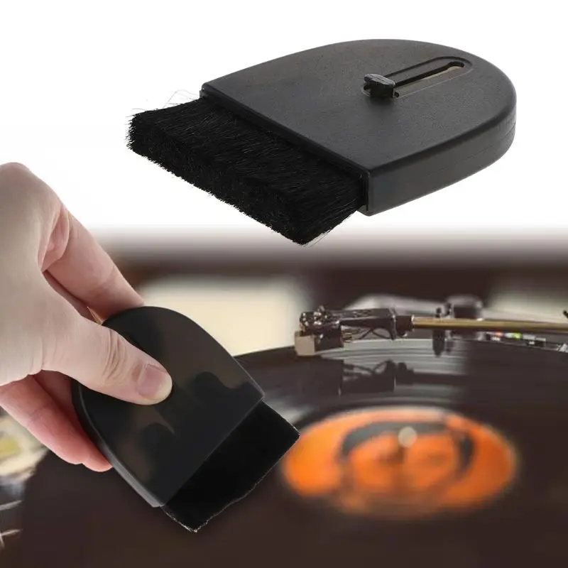 Cleaning Brush LP Vinyl Player Record Anti-static Cleaning Dust Remover Accessory Black