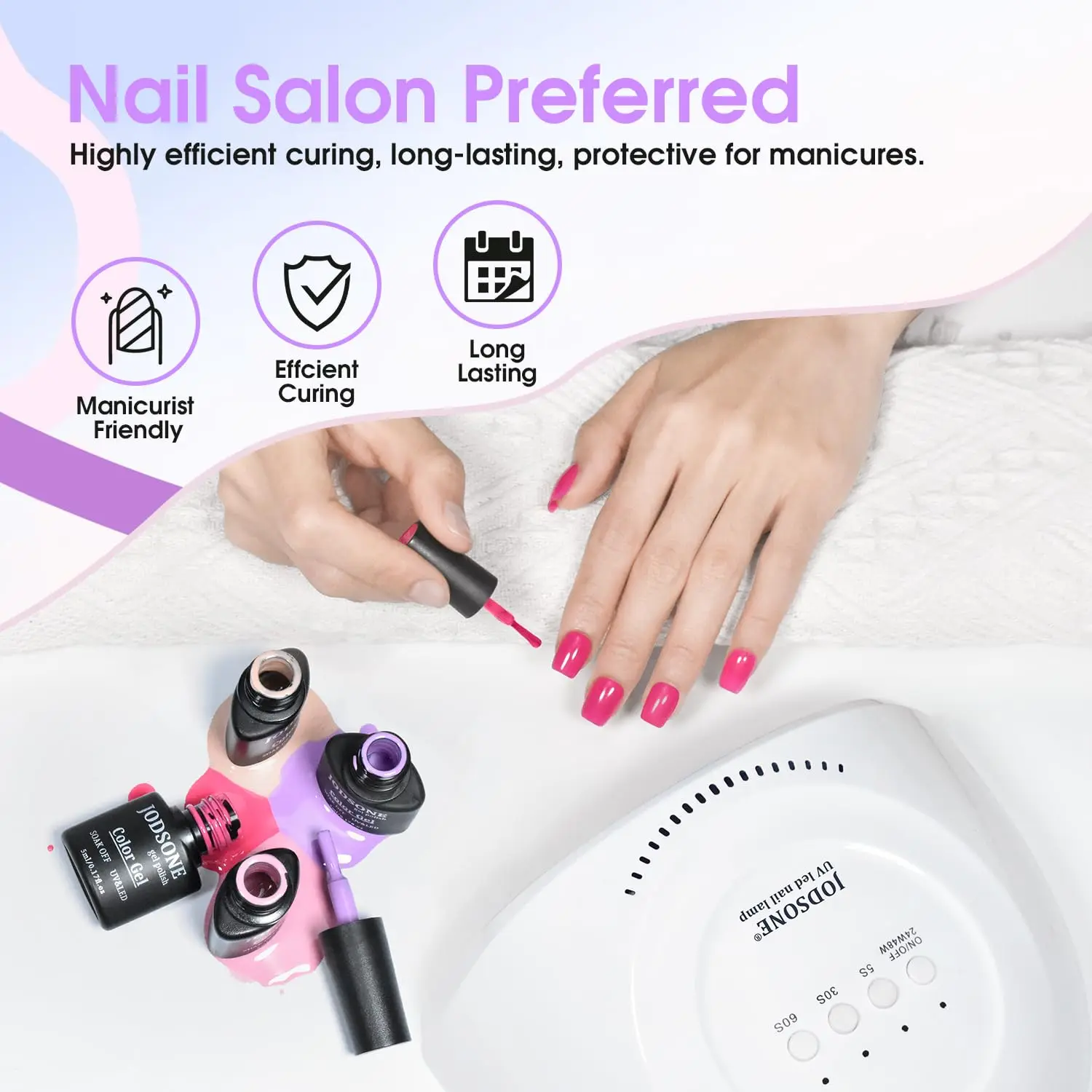 مصباح أظافر LED على شكل حرف U مع 30 مجفف أظافر خرز خفيف لطلاء الأظافر، مستشعر تلقائي 3 مؤقتات Led ضوء أظافر لأظافر الجل