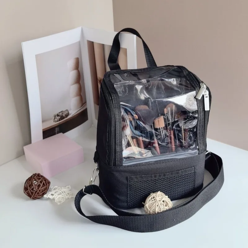 Professional Makeup Brushes Shoulder Bag Transparent Lightweight Cosmetic Storage Bag Water-resistant Multifunctional
