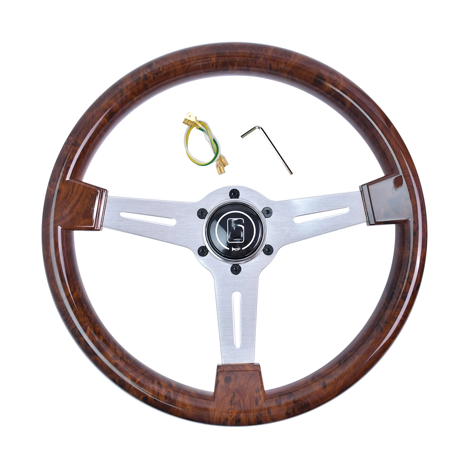 

ND Wood Film Steering Wheel 350mm Classic Vintage Wooden Steering Wheel