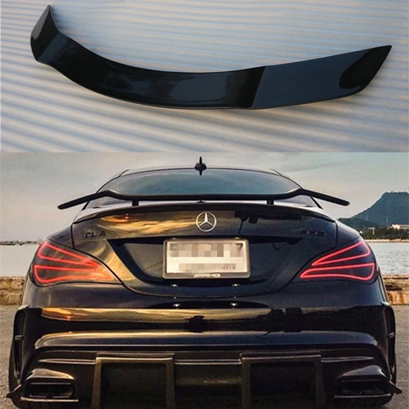 For Mercedes-Benz CLA W117 CLA45 CLA180 CLA200 CLA250 CLA260 Carbon Fiber Rear Trunk Wing Spoiler GT Style 2014 - UP