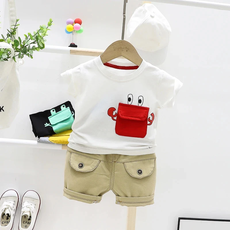 

Summer Baby Boys Clothing Sets Kids Shorts Sleeve T Shirt Shorts Cartoon Children Kids Clothes Outfits 0-4 Years