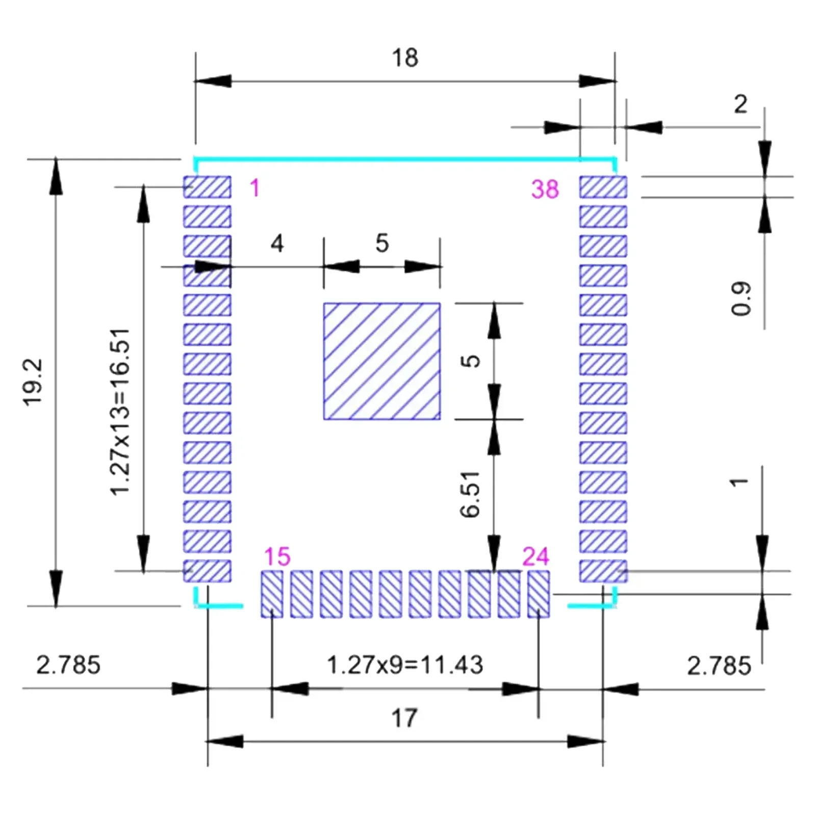 Модуль ESP32 ESP32-WROOM-32U 4 МБ Модуль антенны-шакер + 2,4G WiFi-антенна с усилением + кабель 16 см U.FL zu Weiblichen SMA