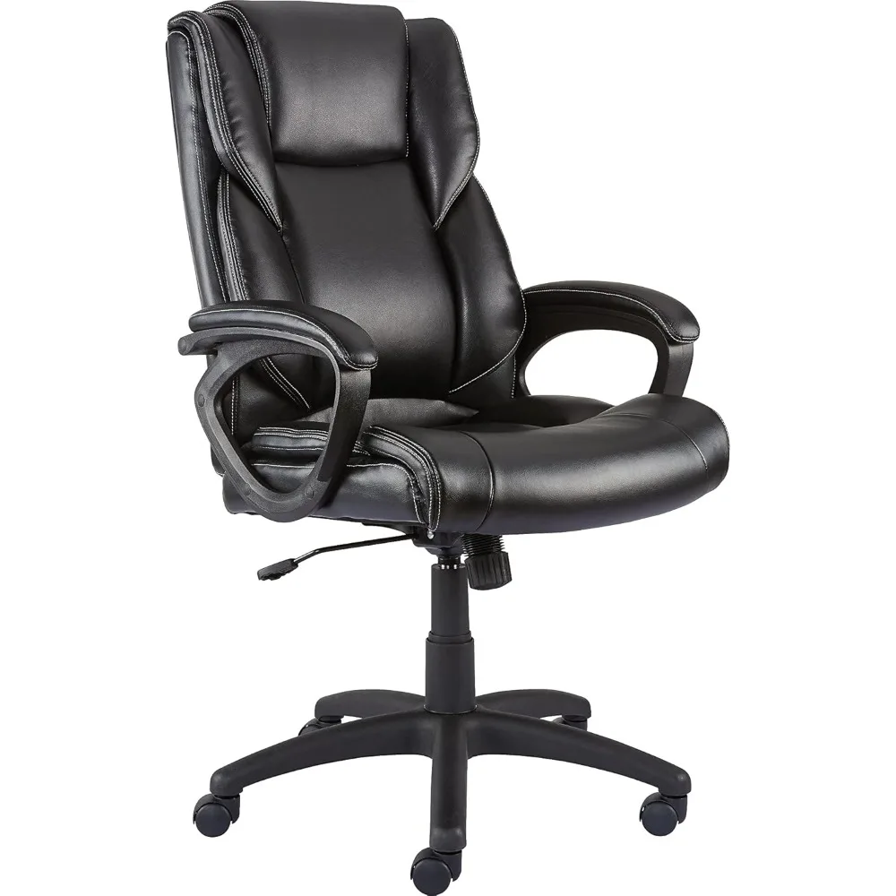 

STAPLES Kelburne Luxura Black Faux Leather Computer Desk Chair Set of 2