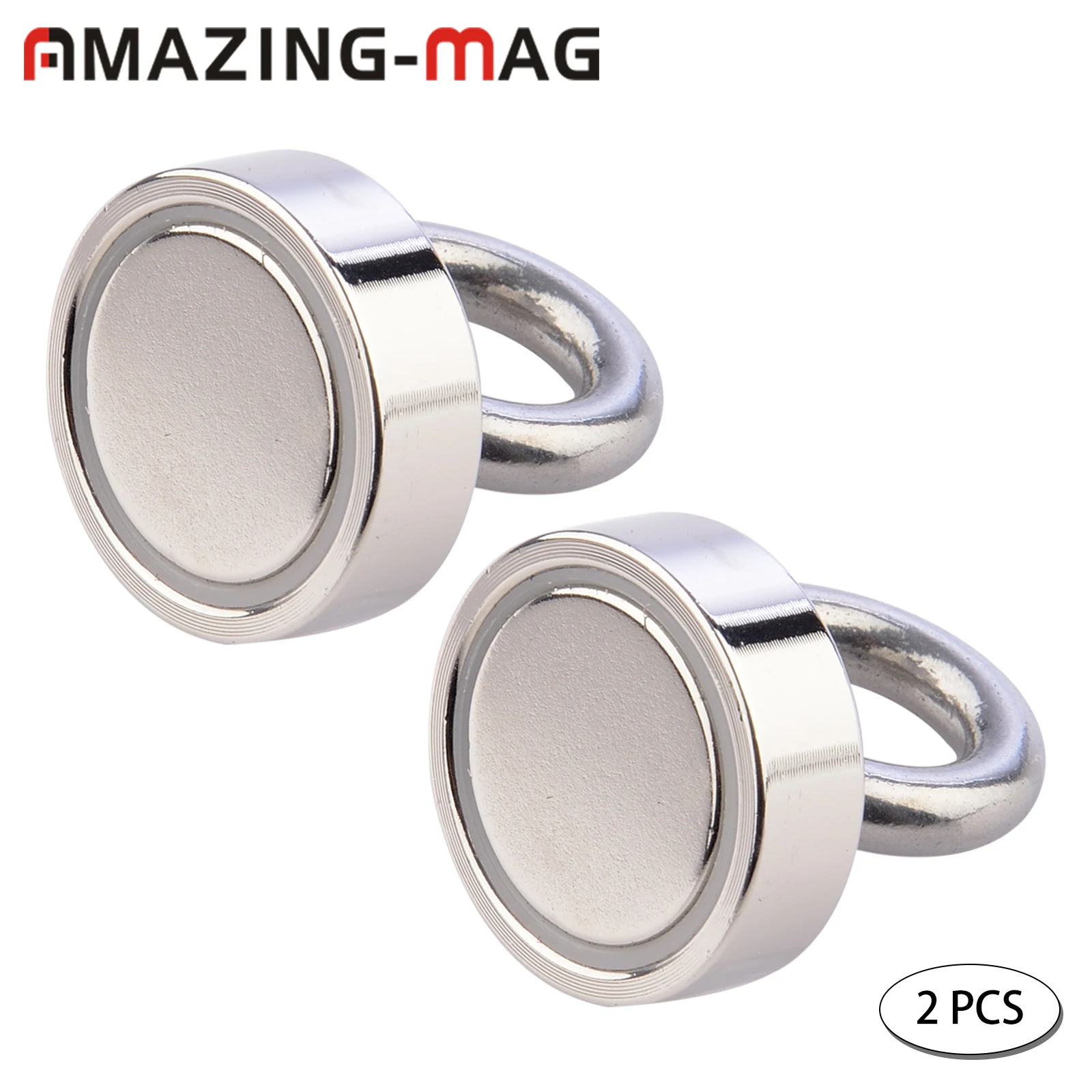 

2PC Strong Neodymium Magnet Pot 23KG Fishing Salvage Magnets Neodymium Round Powerful Magnetic Eyebolt