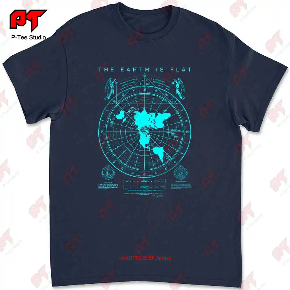 Flat Earth Map Earth Is Flat Firmament Plies New World Order T-shirt GGEW