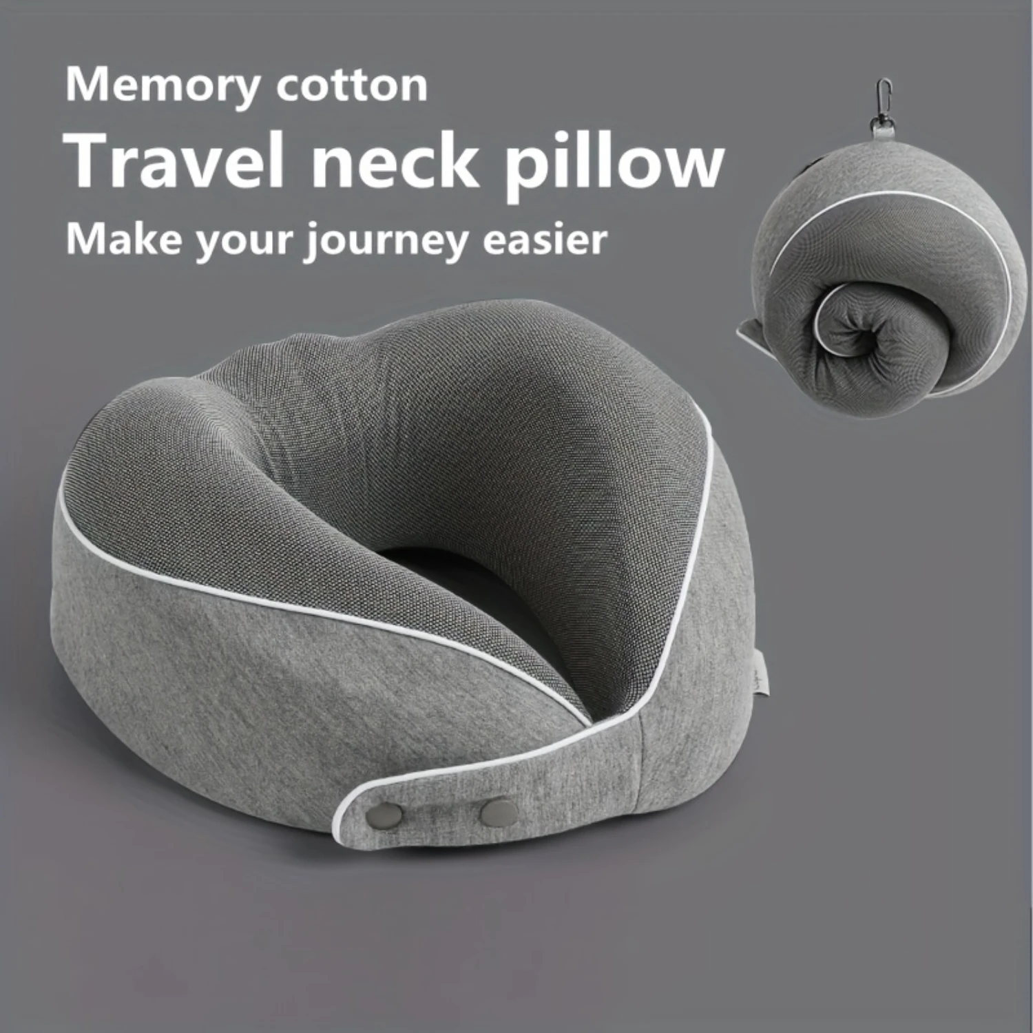 1pc Soft U-Shaped Memory Foam Neck Pillow for Comfortable Travel with Removable Cover and Washable Cover - Ultimate Comfort and 