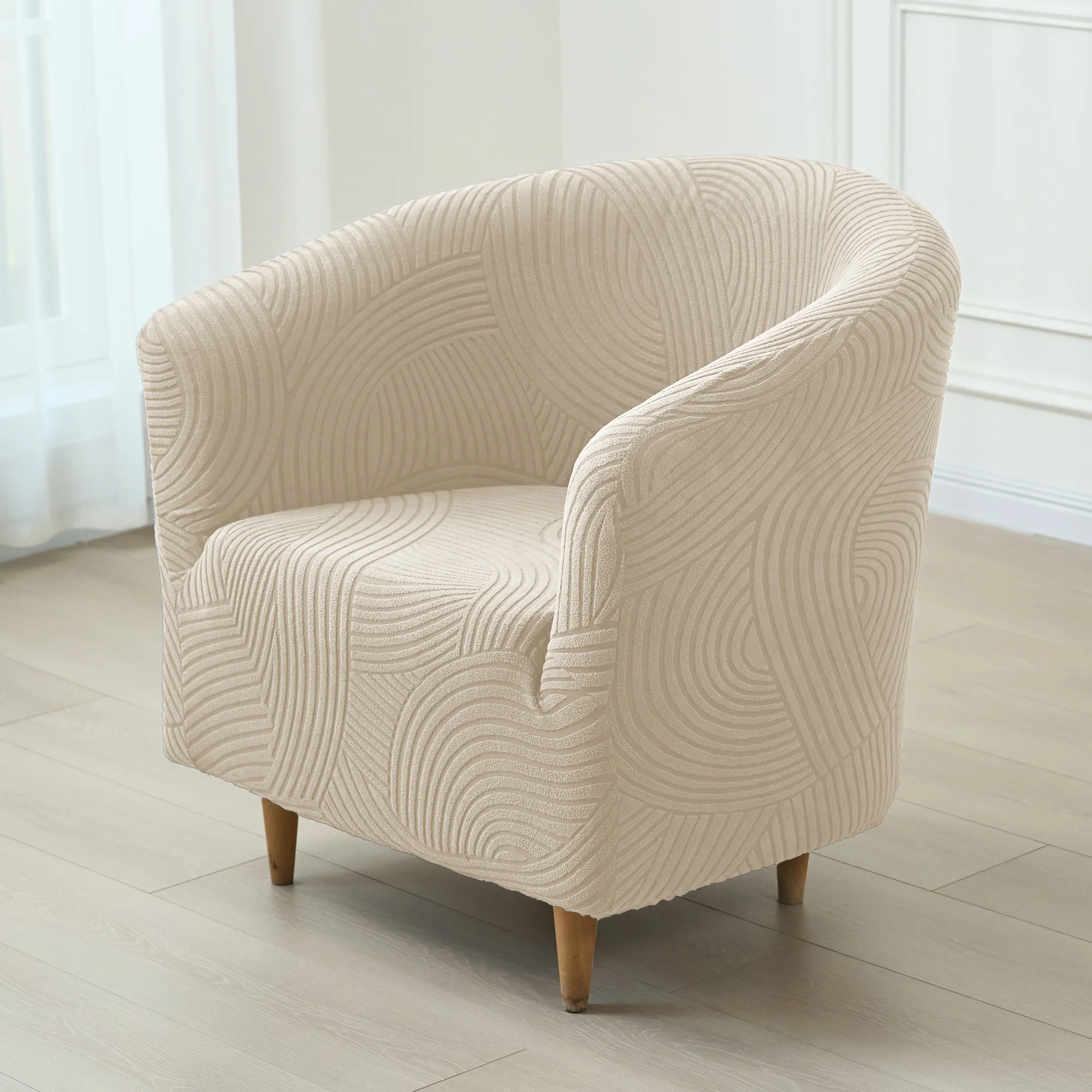 1pc Soft Club Tub Sofa Cover Elastic Single Armchair Slipcover Stretch Jacquard Tub Chair Case for Bar Counter Living Room Hotel