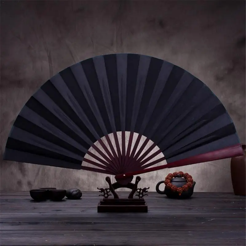 10.6 Inch/13 Inch Silk Cloth Blank Chinese Folding Fan Wooden Bamboo Antiquity Folding Fan For Calligraphy Painting Home Decor