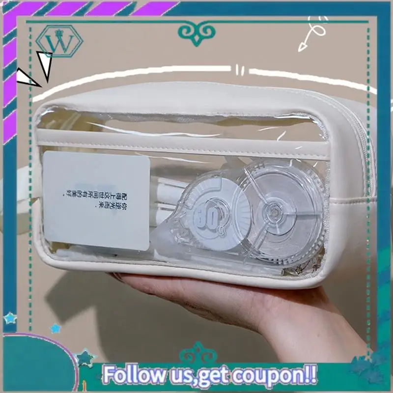 

1Set Transparent Pencil Case Japanese Large-Capacity Girls High-Value Pencil Case Pencil Case Simple Pencil Case