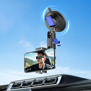 Bilashmart Mobile phone on board camera holder In car camera holder stabilizer anti shake Tiktok live video recording vlog sucker holder