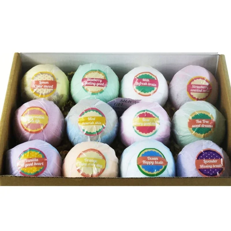 Bola do banho do óleo essencial para a banheira, bola do banho com fragrância, 6pcs