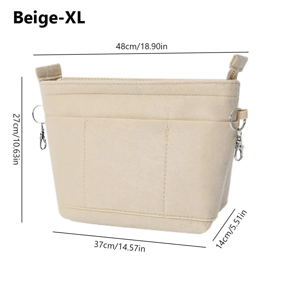 Felt Handbag Insert Liner Bag Large Capacity Bag Support Purse Liner Portable Multi-Pocket Bag Organiser Storage Organization
