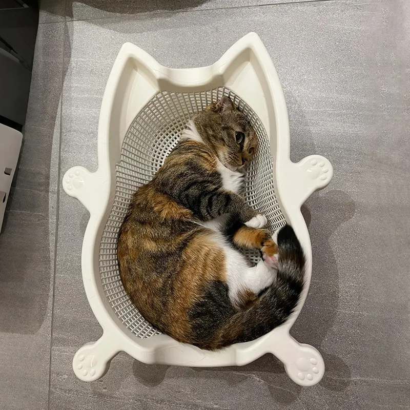 

Basket Style Cat Bed Breathable Moisture Proof Summer Pet House All Season Portable Plastic Mesh Nest Creative Cats Sleeping Mat