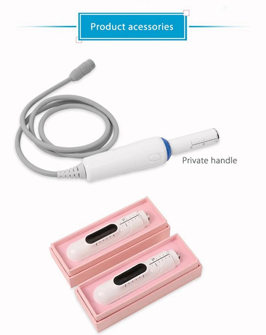 Vaginal HIFU Transducer 10000 Shots Cartridge Probe Handle Parts for Privacy Skin Firming Rejuvenation Tightening Machine
