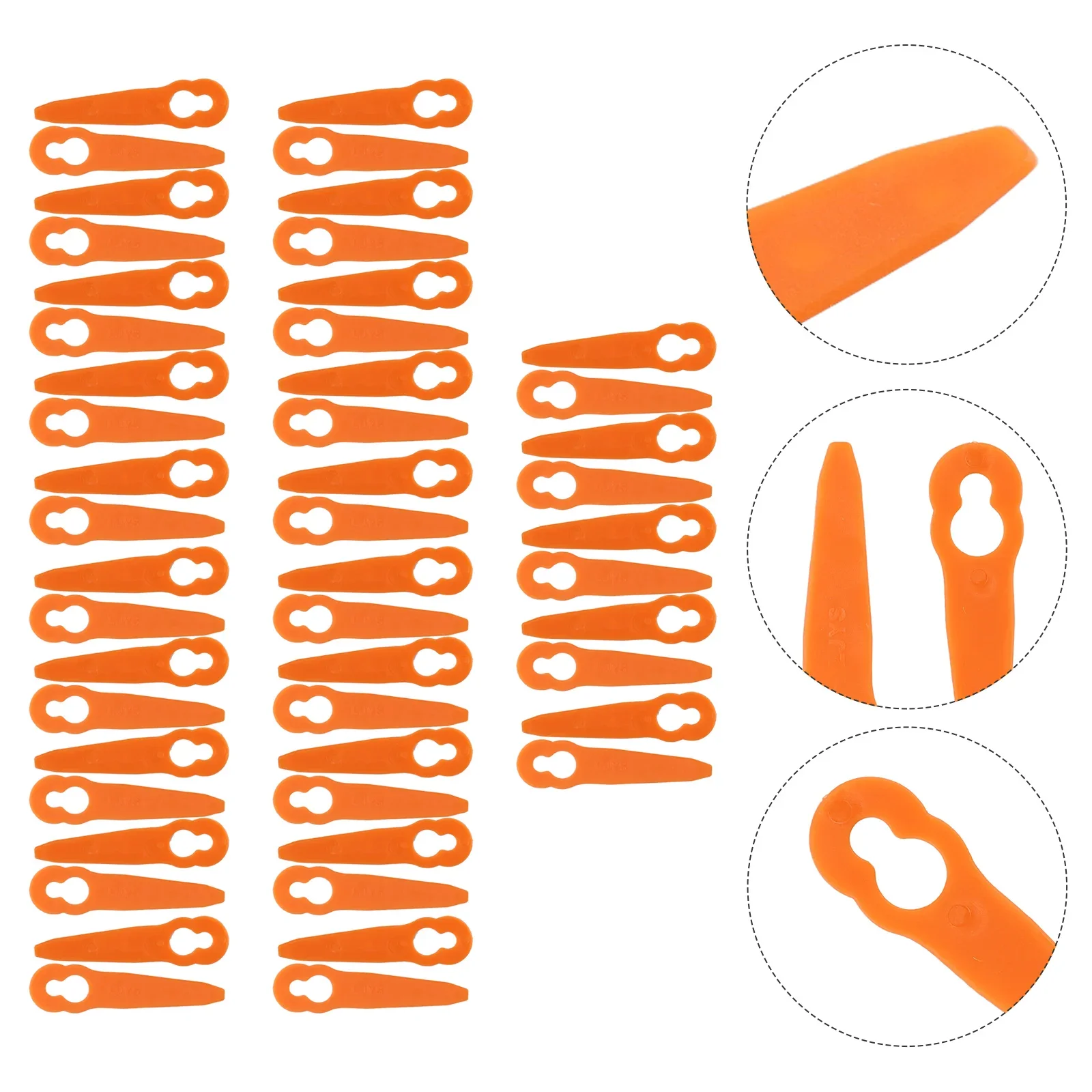 

Cutter Blades Plastic Blades 50pcs Cordless Garden Machinery Parts Grass Trimmer Mowing Heads For Grass Cutter