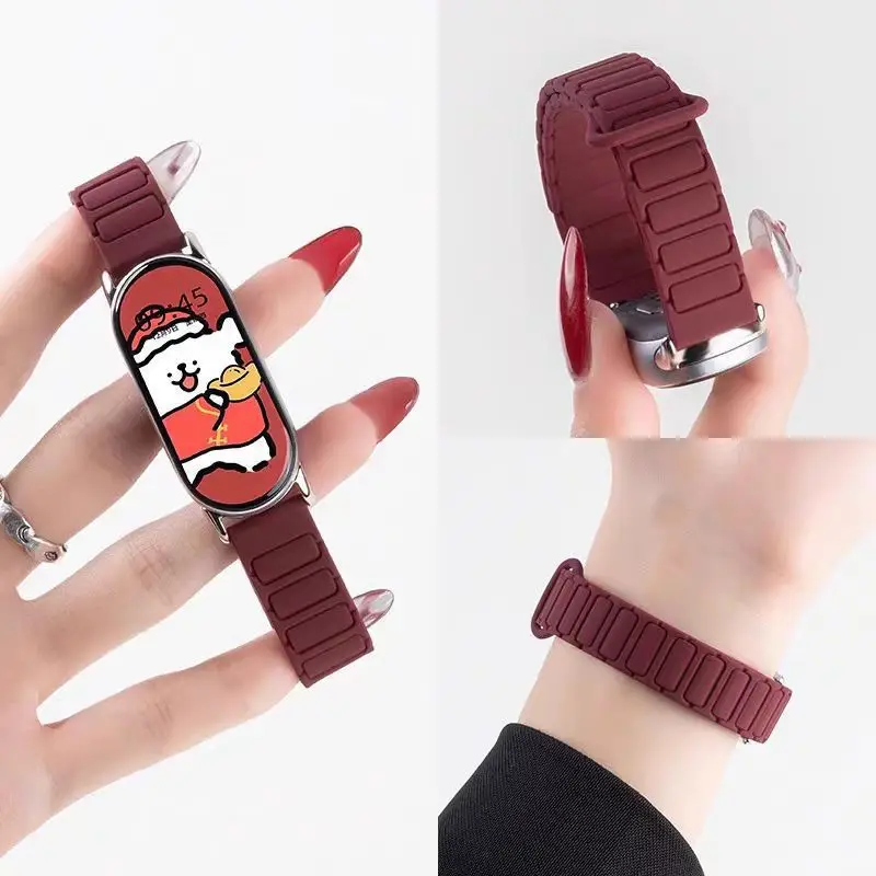 Pulseira Magnética Respirável para Xiaomi Mi Band 10 9 8 - Acessório Smartwatch