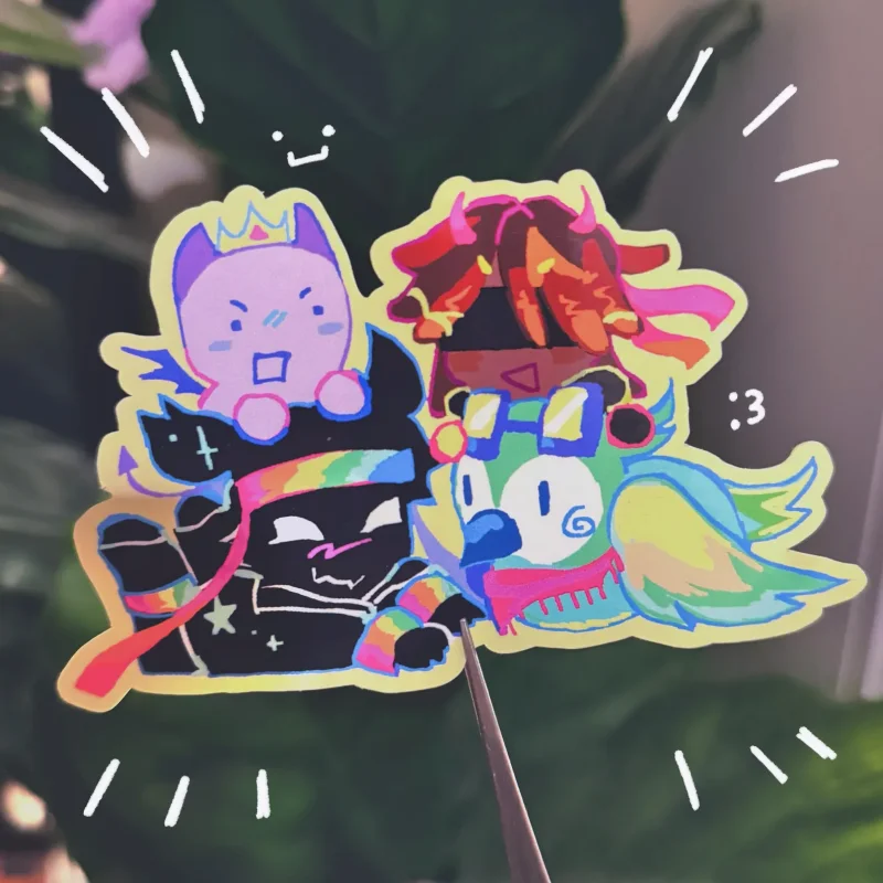Акриловый брелок Unstable Universe Quartet - Parrot X2, FlameFrag, SpokeIsHere, ClownPierce, Wemmbu, Lomedy, SMP Gamer Gift