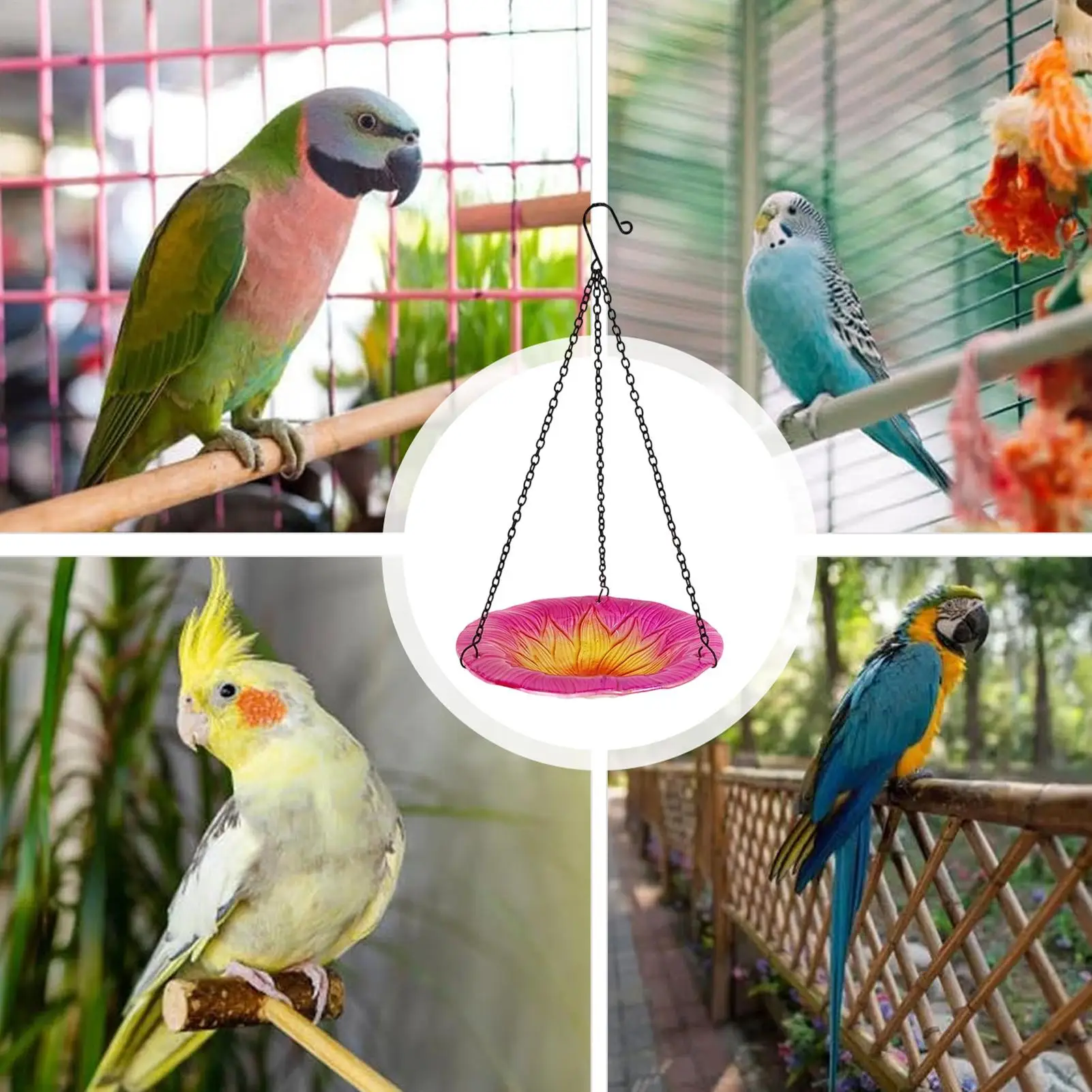 

Outdoor Bird Bath Flower Shape 8 Inches Decorative Bird Baths For Lawn Backyard Patio Wildlife Outdoor Yard Balcony Nature