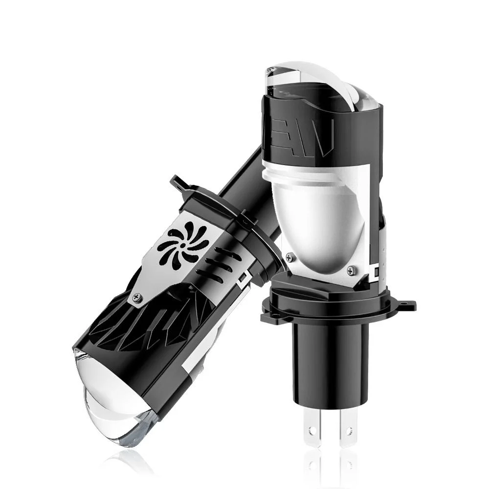 H4 Bi LED Mini Projector Lens LED Car Headlight Bulb CANBUS Bulb H4 High Low Light Fog lamp bulb 12V Auto Motorcycle Mini Lens