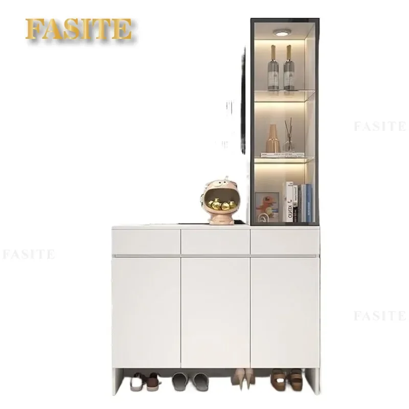 For Household Light Luxury Door Cabinet Home Shoe Cabinet Living Room Screen Partition Glass Door Wine Cabinet Modern Simple
