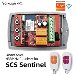 SCS SENTINEL Garage Door Receiver Tuya wifi Smart Garage Door Opener Inching Relay Module AC DC 12V 24V 220V Switch Alexa