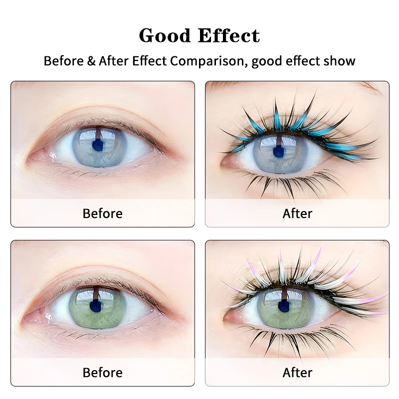 Winky Beauty Newly Designed Ombre Colored Wet Eyelash Extension 0.07mm 12 Colors Mixd Naturally Cosplay Premade Wet Lashes