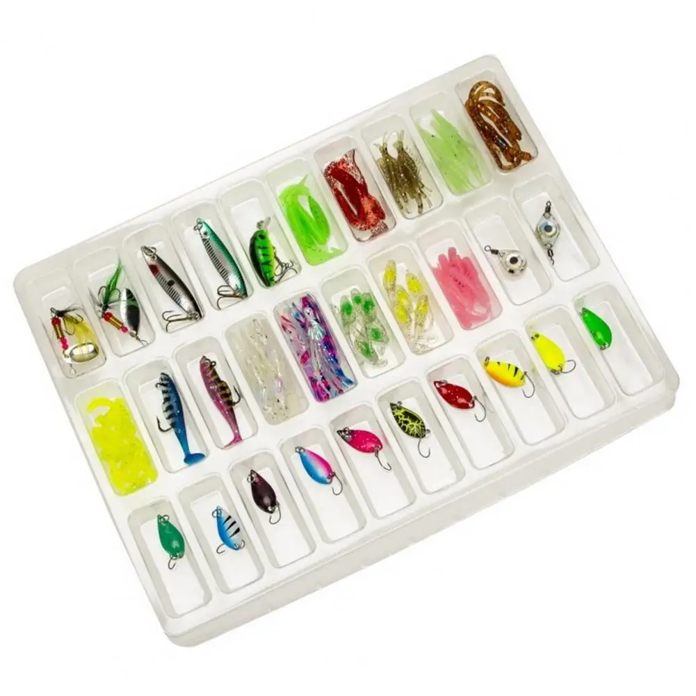 

Freshwater Fishing Baits Premium Lure Gift Box with 30 Grids for Freshwater Anglers Artificial Soft Hard for Fishing