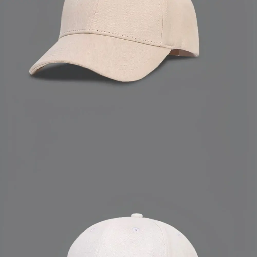 Casual Chinese Embroidery Cotton Baseball Cap Unisex Hard Top Design Adjustable Large Head Size Outdoor Sun Protection