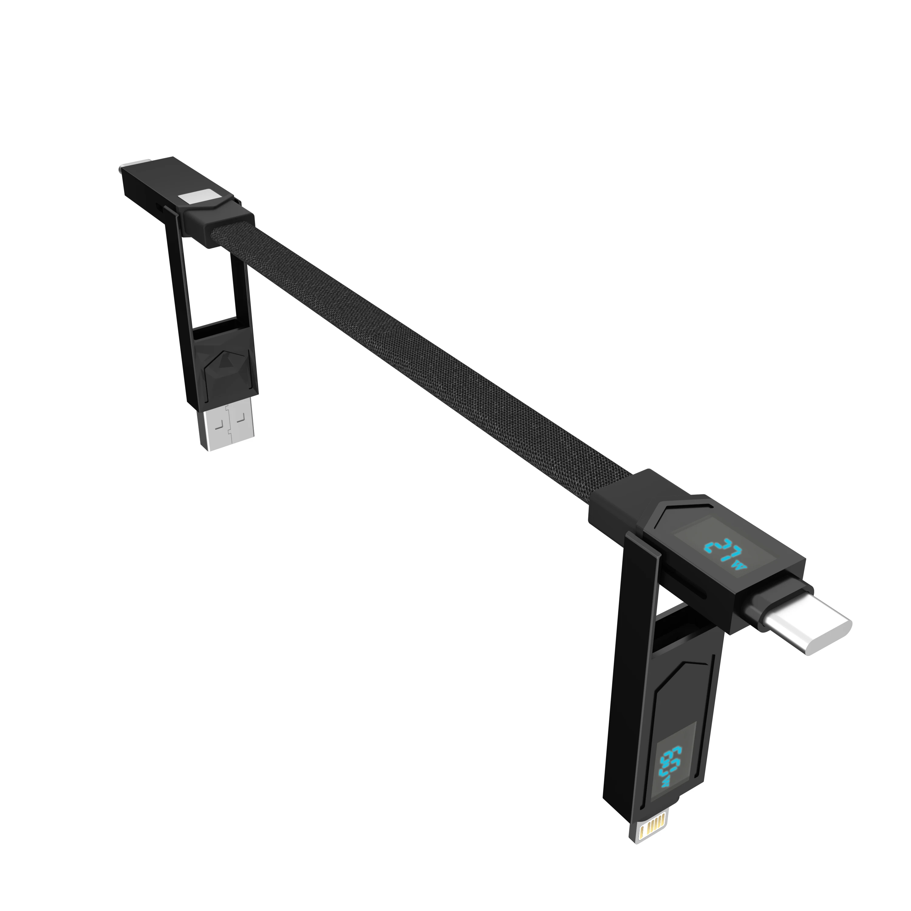 PD 60 واط USB-C إلى USB-C كابل بيانات العرض الرقمي USB-A 27 واط كابل شحن سريع سلسلة المفاتيح الحبل مناسبة آيفون برو سامسونج