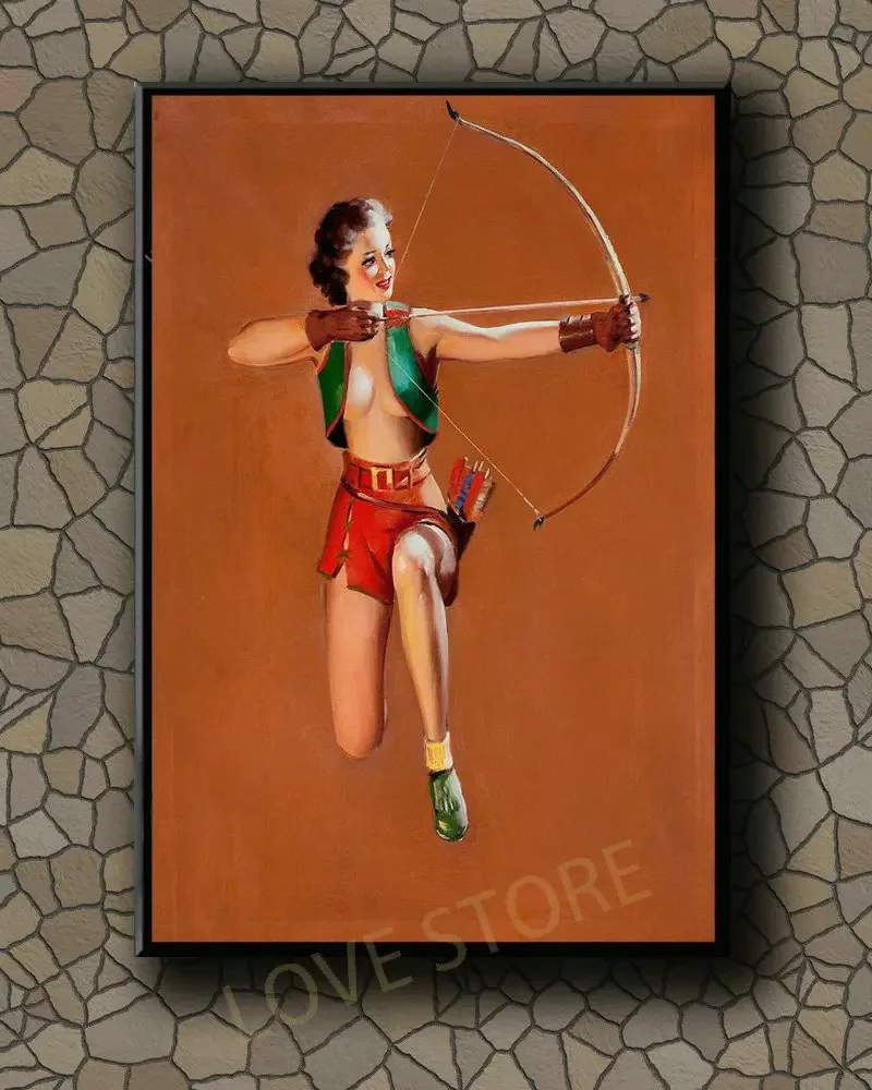 P213 Vintage Beautiful Pin-up Girl Classic Picture 337 Silk Fabric Poster Art Decor Indoor Painting Gift