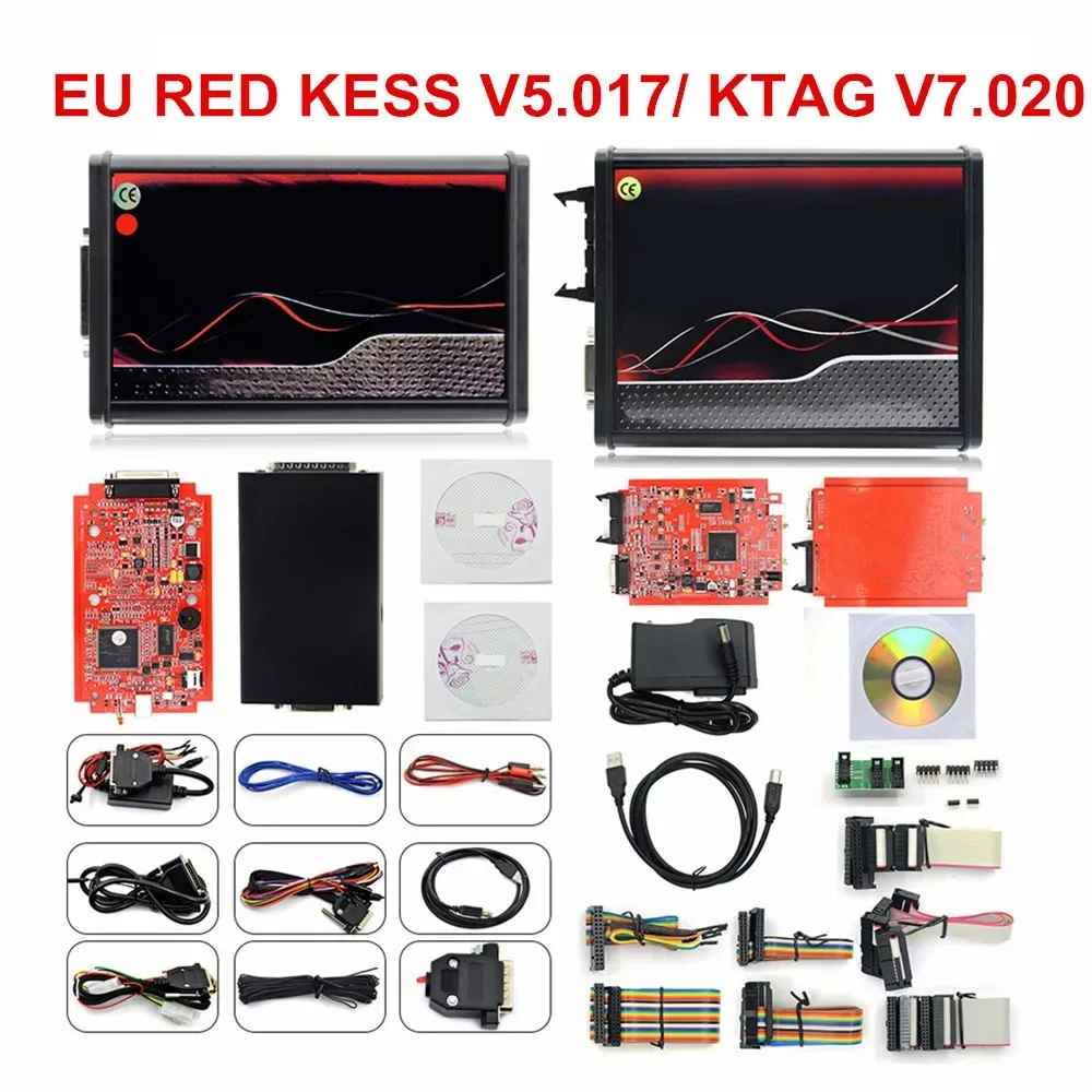 EU Version For Kess V5.017 Online V2 v2.80 For KTAG V7.020 4 LED 2.25 ECU Programming Tuning Tool BDM Software Red PCB No Token