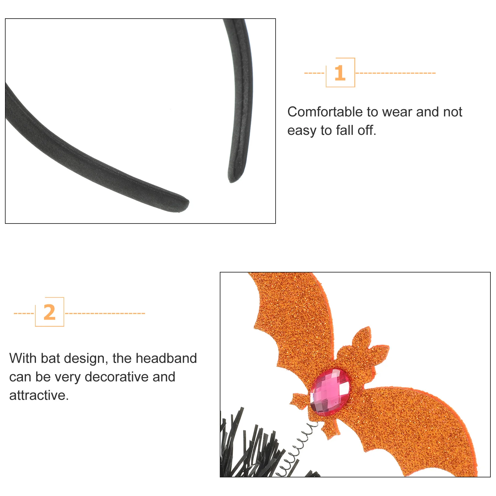 

Bat Wing Headb Halloween Plastic Headwear Kids Women Party Decorative Hair Cosplay Costume Photos Props Reusable Soft